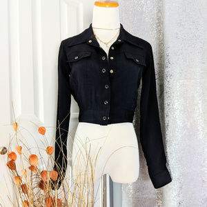 Betsey Johnson Black crop jacket Sz 6